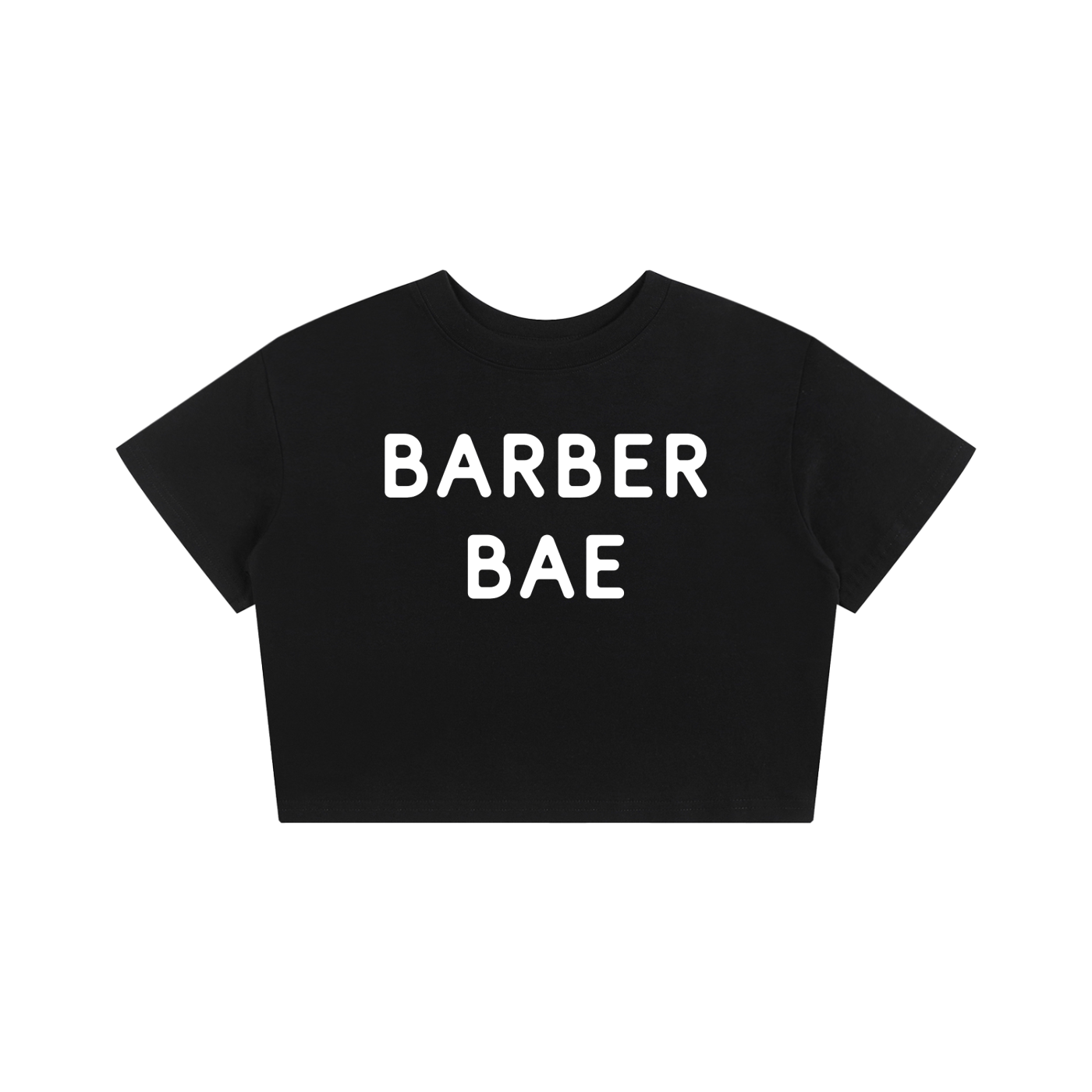 Barber Bae Cropped Tee - Black/White