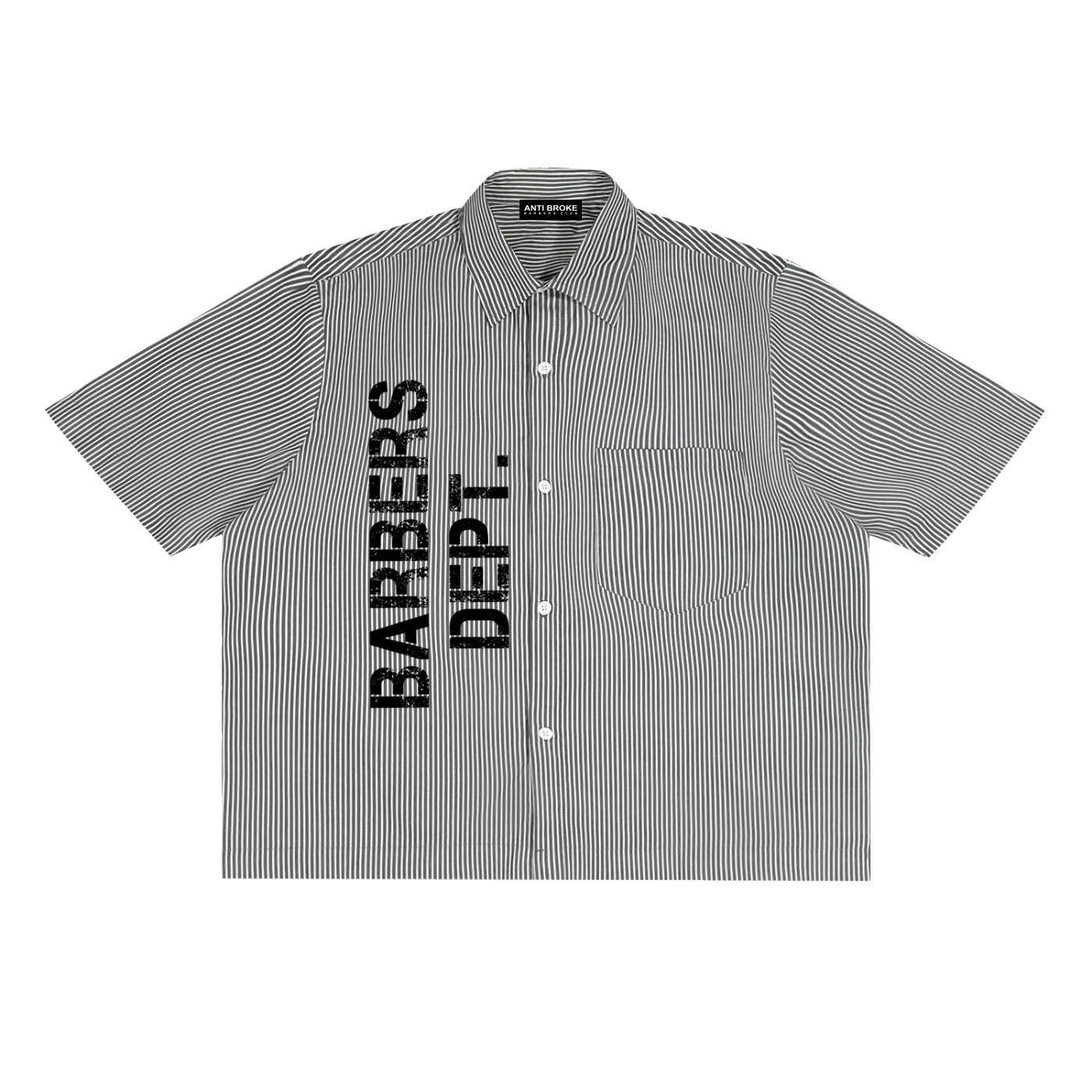 Barbers Dept. Pinstripe Shirt - Black