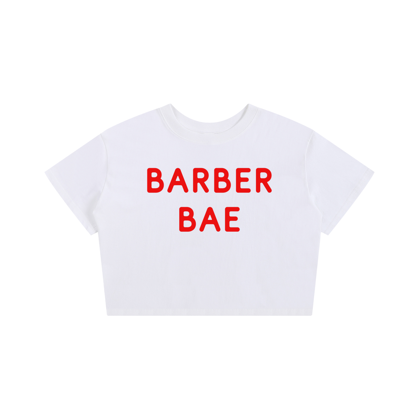 Barber Bae Cropped Tee - White