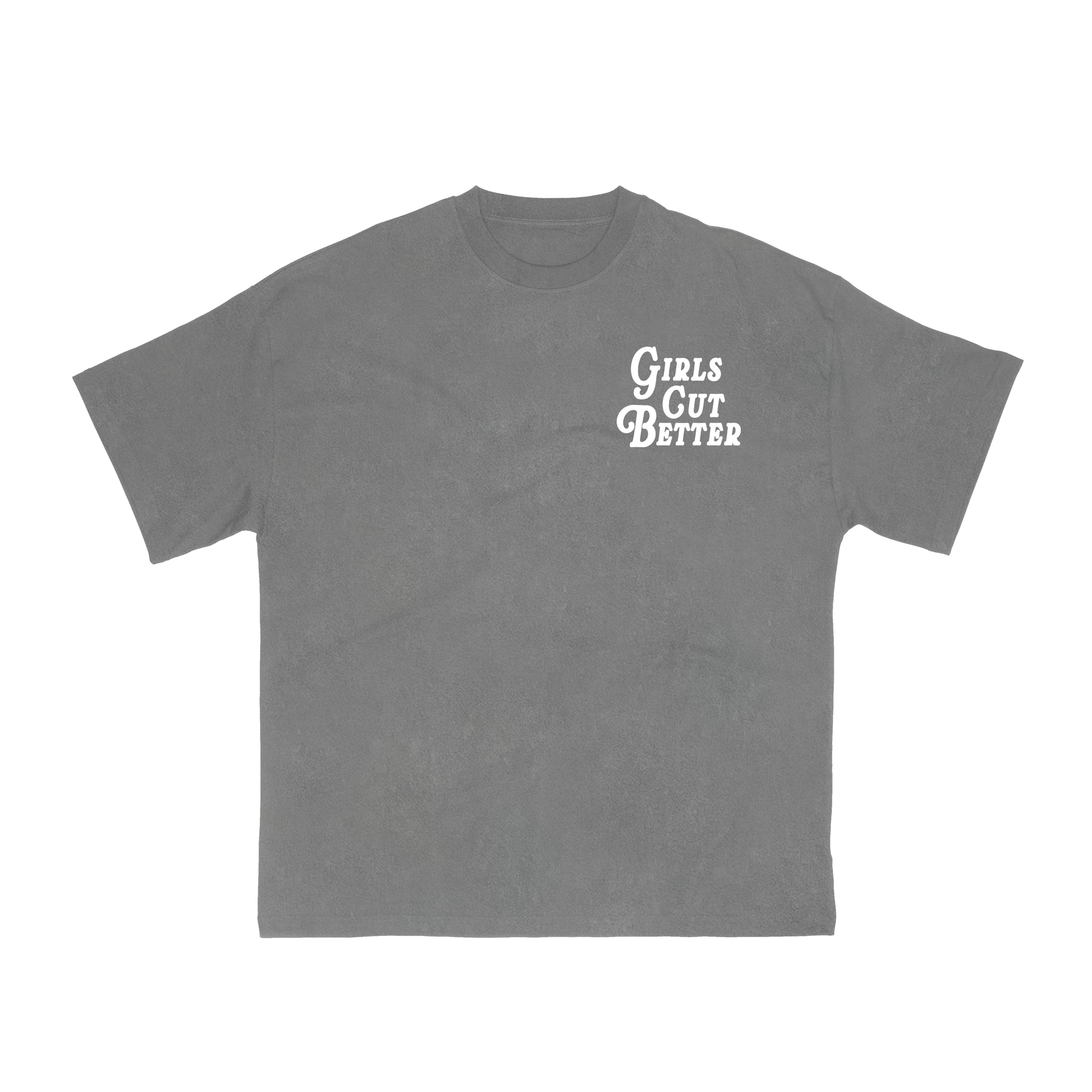 Girls Cut Better Tee - Vintage Grey/White